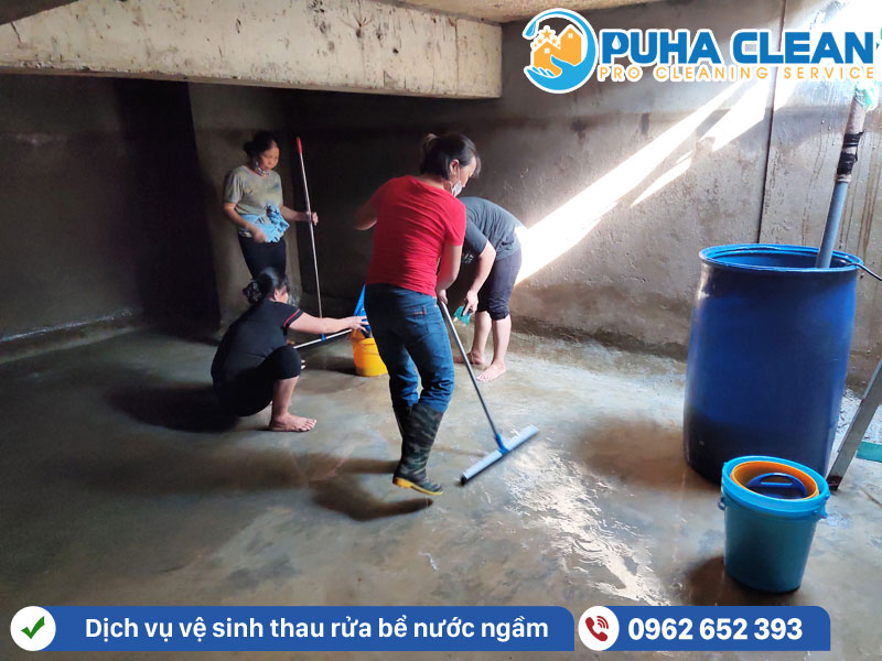 Thau rửa bể nước ngầm cho công trình nhà xưởng